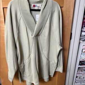 NWT Cozy Stone Moss Shawl Collar Sweatshirt